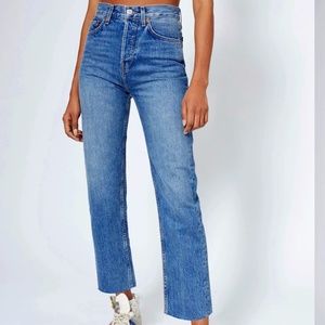 RE/DONE High Rise Stovepipe Jeans Size 26